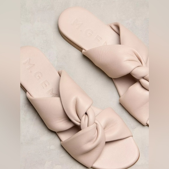 M. Gemi Natalia sand leather twisted strap slide sandals. Size 40 1/2 (9 1/2). - Picture 1 of 7